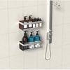 Stainless Steel Bathroom Shelves Self Adhesive Shower Caddy Organizer Storage Rack Bathroom Kitchen Shelf Waterproof Space Saver