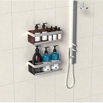 Stainless Steel Bathroom Shelves Self Adhesive Shower Caddy Organizer Storage Rack Bathroom Kitchen Shelf Waterproof Space Saver