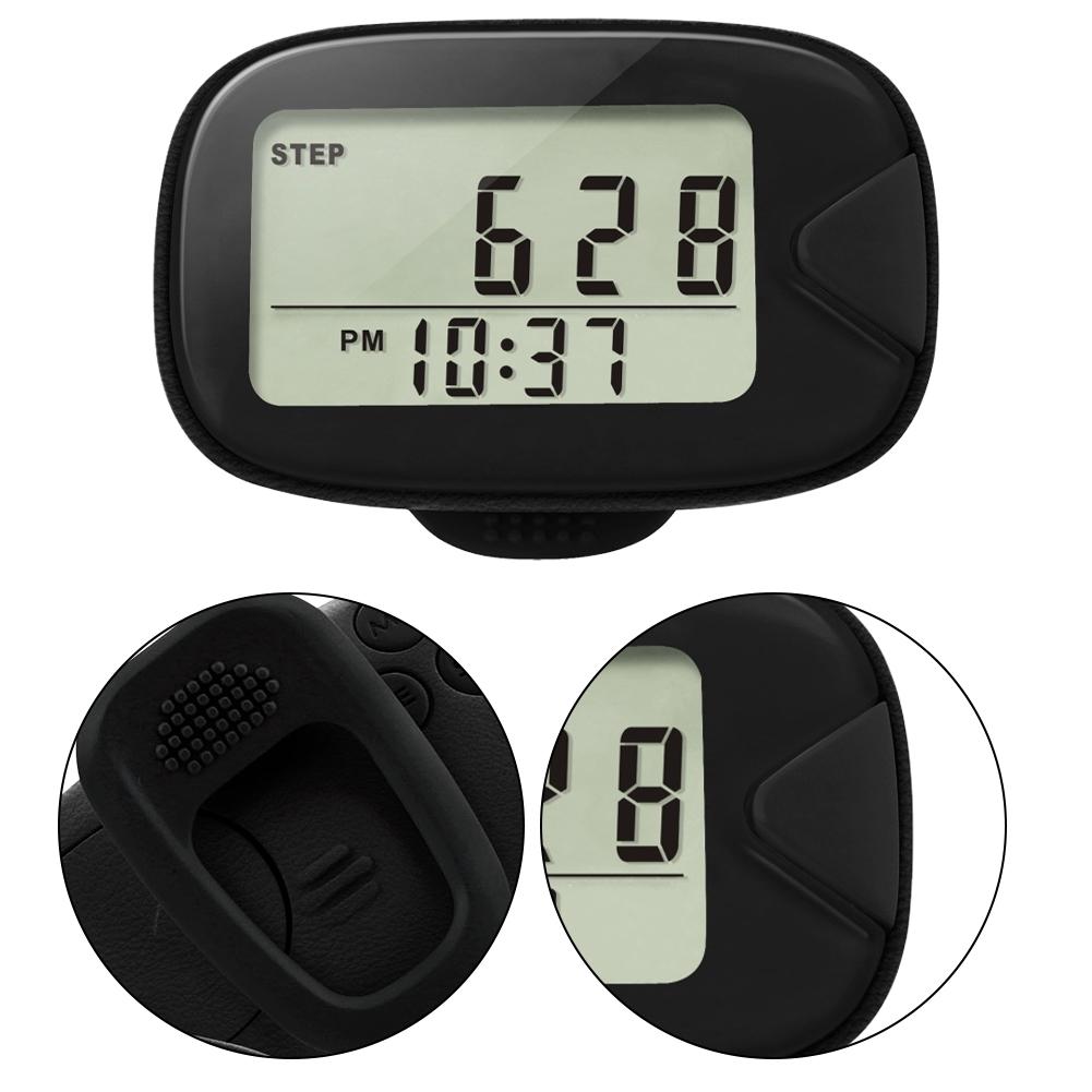 Walking Pedometer Clip On Step Counter LCD Display Portable Pedometer Multi-Function Electronic Pedometer for Walking Running