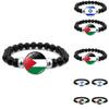 Israel Palästina Flagge Edelstein Armband Unisex Schwarz Perlen Schmuck Großhandel