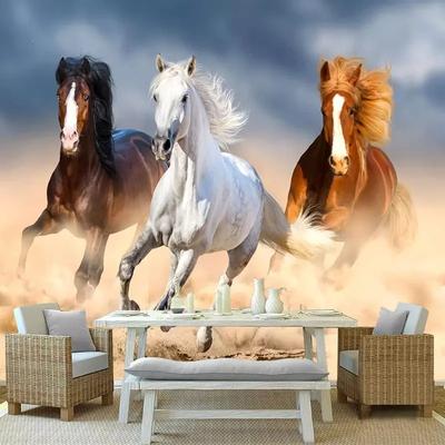 Mural Wallpaper 3D Stereo Horse Photo Wall Paper Living Room TV Sofa Bedroom Background Wall Painting