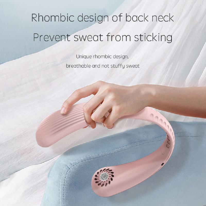 Neues Upgrade Tragbarer Nackenventilator Freihändiger persönlicher Mini-Ventilator ohne Flügel USB Aufladbarer Ventilator mit 3 Geschwindigkeiten Luftkühler Outdoor-Sport