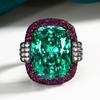Jewelry Copper Bottom Gold Plated Simulation Bird'S Nest Chepala Green Black Gold Ring Female 12 * 16