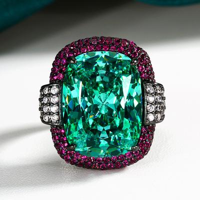 Jewelry Copper Bottom Gold Plated Simulation Bird'S Nest Chepala Green Black Gold Ring Female 12 * 16