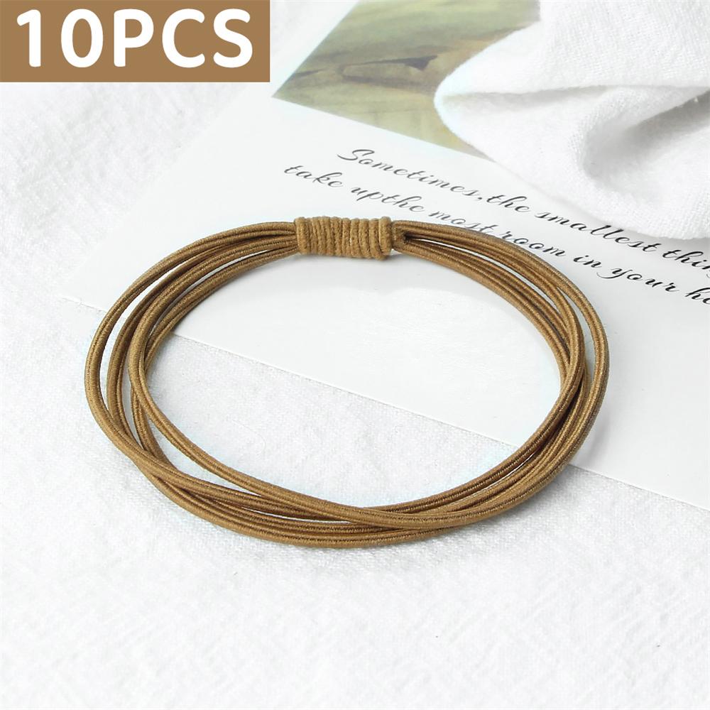 10pcs Simple Multi Loop Hair Bands Women Basic Solid Color Rubber Band Hair Accessories Headband Holder Scrunchies Gift for Girl