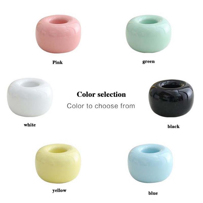 Mini Donut Ceramic Toothbrush Holder Bathroom Storage Accessories Toothbrush Base Frame Storage Rack Tooth Brush Stand Shelf