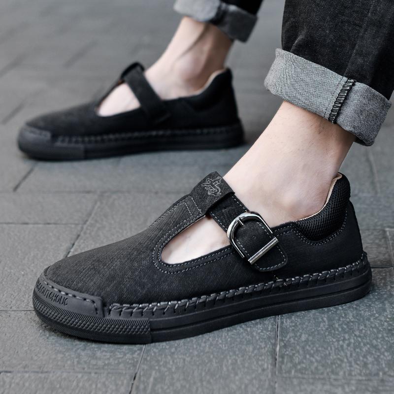 Fashion Handmade Leather Sandals Flat New Summer Breathable Men Sandals Fashion Roman Sandals Men Slipper Outdoor Beach Mens Big Size48