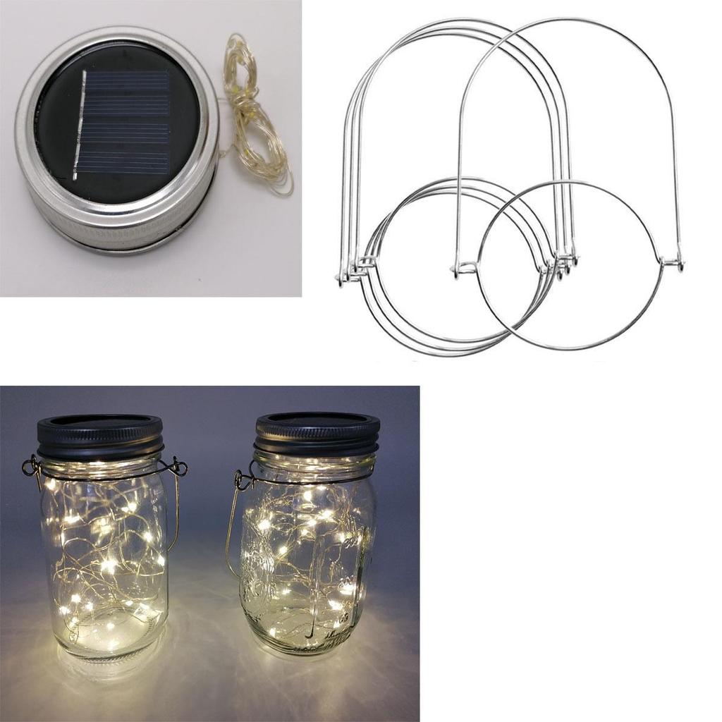 Solar Mason Jar Lights: 30 LED Firefly String, Copper Wire Hanging for American Courtyard