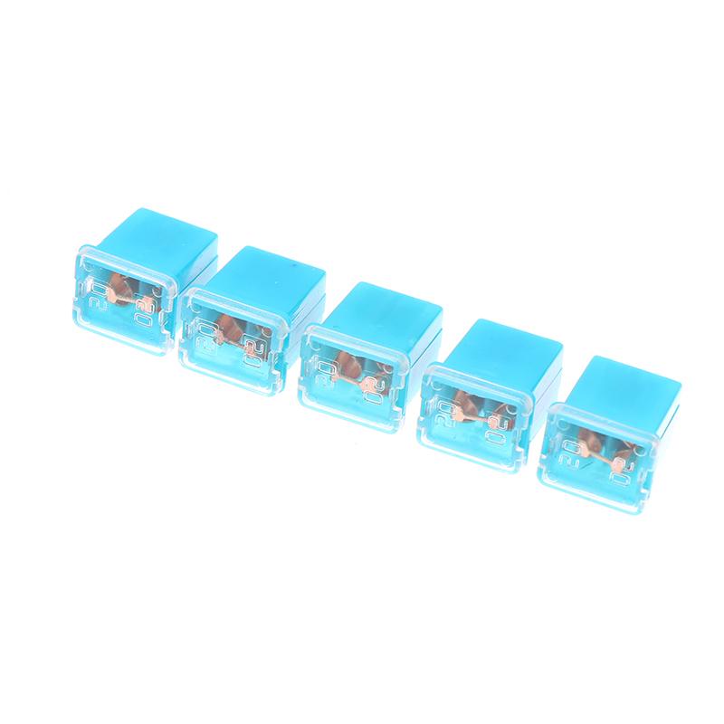 5pcs Mini Square Fuse 20A 30A 40A 50A 60A 70A 80A 90A Set Automotive Car Fuse With Plastic Box Assortment Auto Fuse