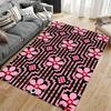 Geometric Pink and Black Pattern Carpet for Modern Living Room Decor Suitable for use as an anti-slip for living room bedroom sofas