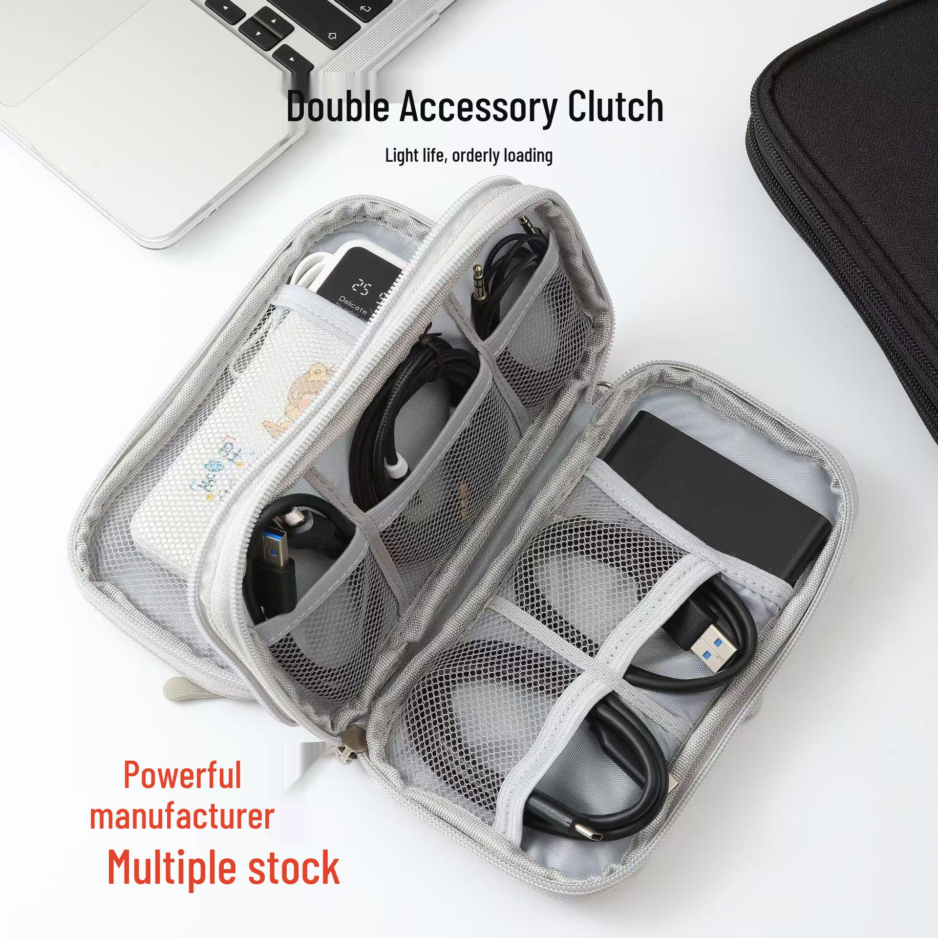 

Customizable Logo Double-Layer Cable & Charger Travel Pouch
