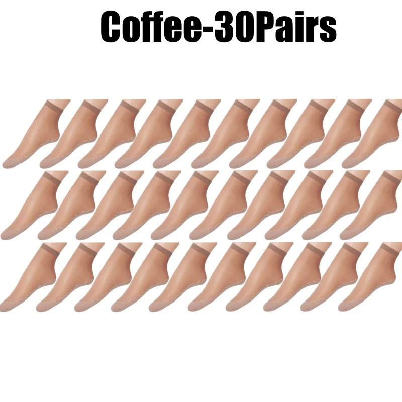 Women Nylon Elastic Short Ankle Sexy Stockings Silk Short Socks Summer Invisible Anti-hook Solid Color Cotton Bottom Silk Sock