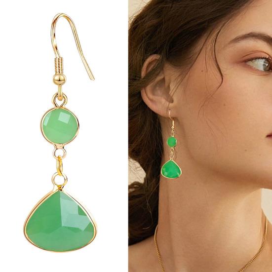 1 Paar Damenohrringe Leichte Handgefertigte Wassertropfenohrringe mit Blau-Rosa Kunstkristallen Schmuckgeschenk