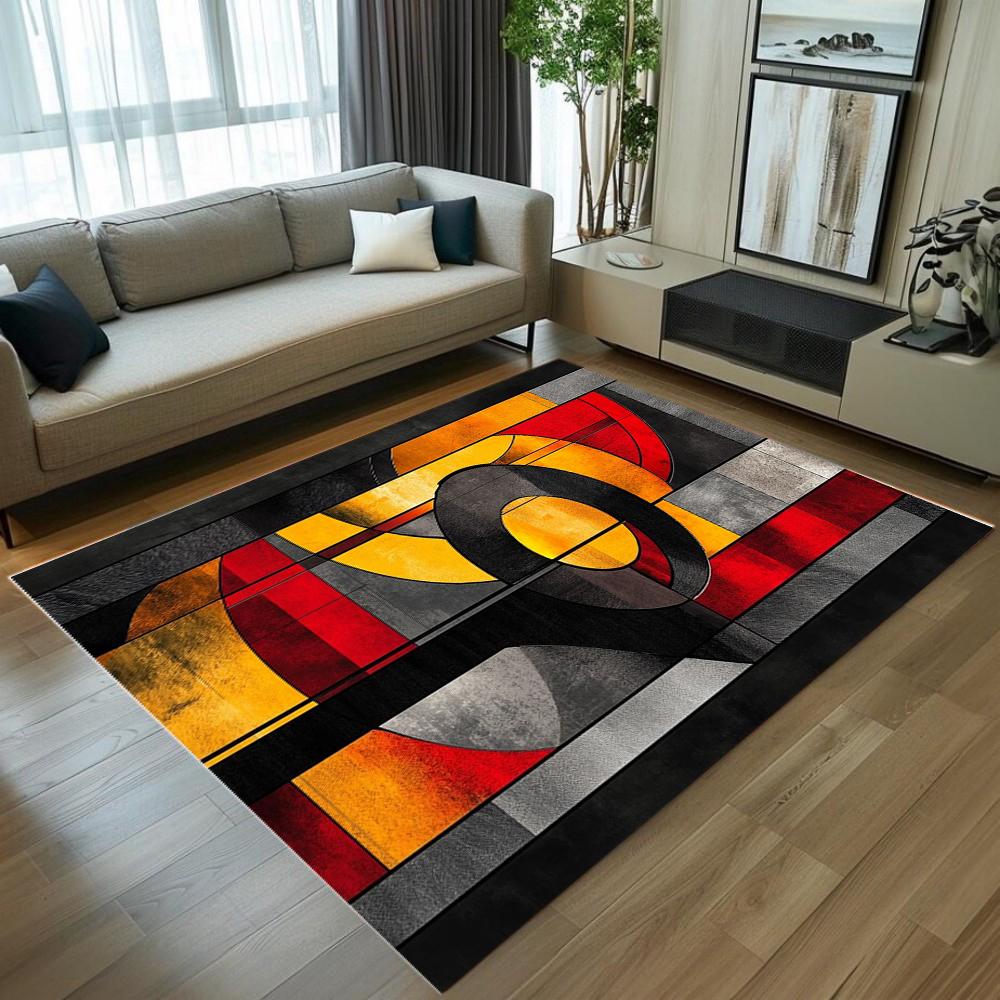 

Geometric Abstract Artistic Living Room Carpet Modern Home Decor Area Rug Soft Non-slip Floor Mat for Bedroom Hallway Kitchen 40X60cm