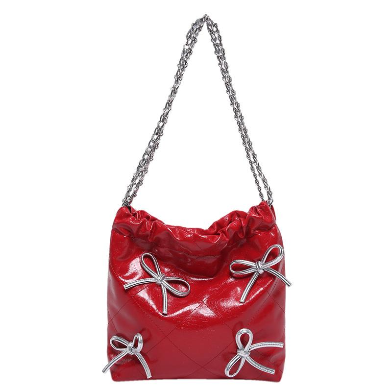 

Large-capacity bag women s new textured chain shoulder messenger bag fashionable spring and summer bucket bag