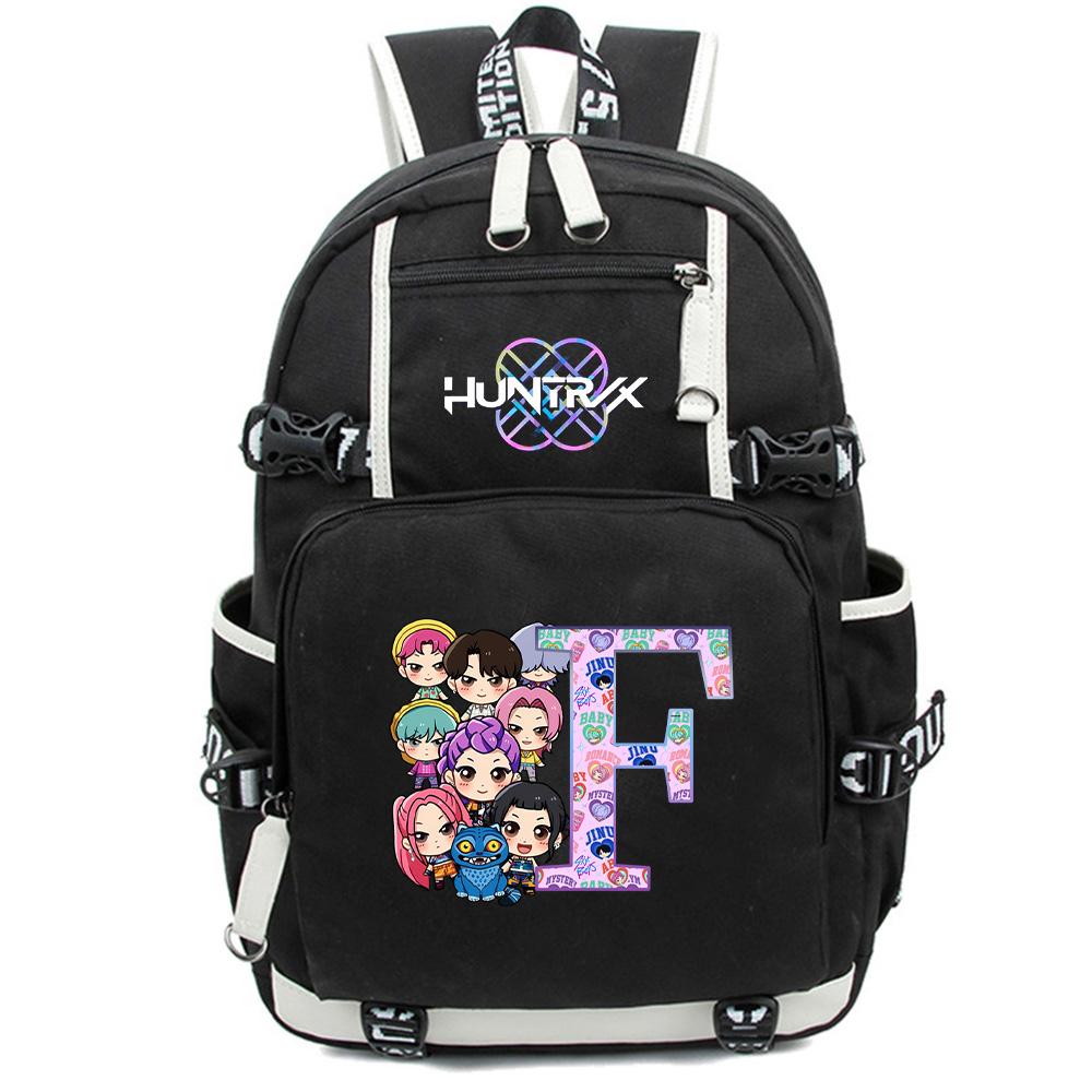 26 English Letter K-Pop Demon Hunters Backpack Large Capacity Bookbag Laptop Unisex Student Boy Girl School Bag Large Capacity Travel Outdoor Bag Gift