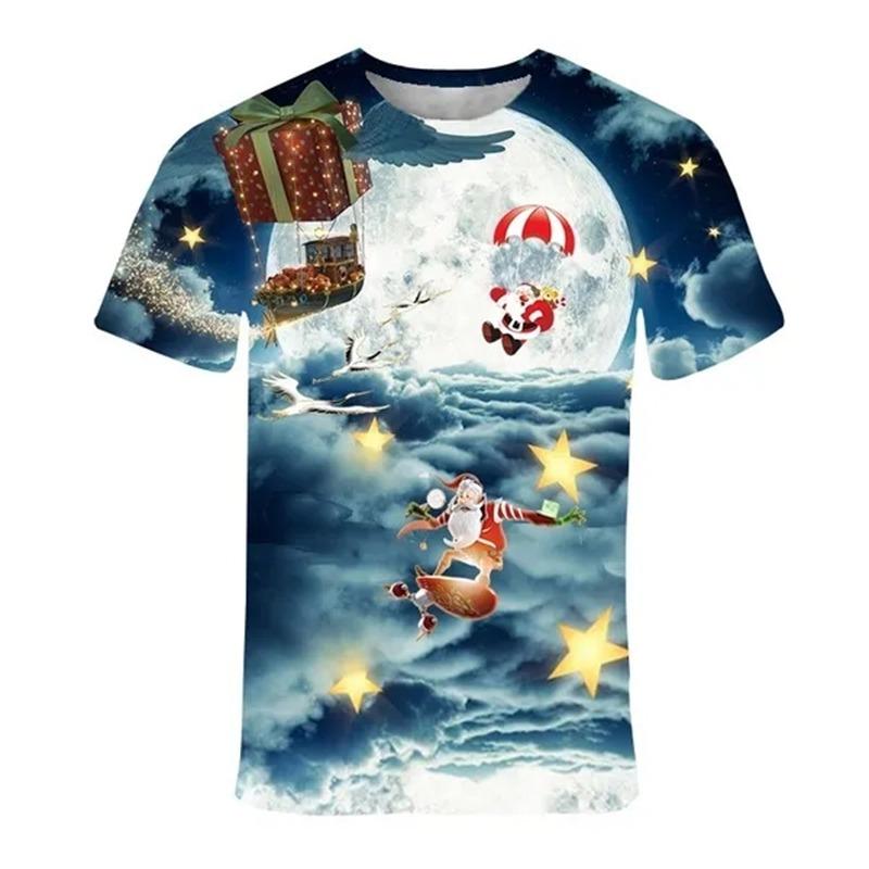 Christmas T Shirt Men Women's Shirts Casual Fashion Short Sleeve T Shirt Oversized Harajuku Tees Tops Kids Clothing Kids Tshirt