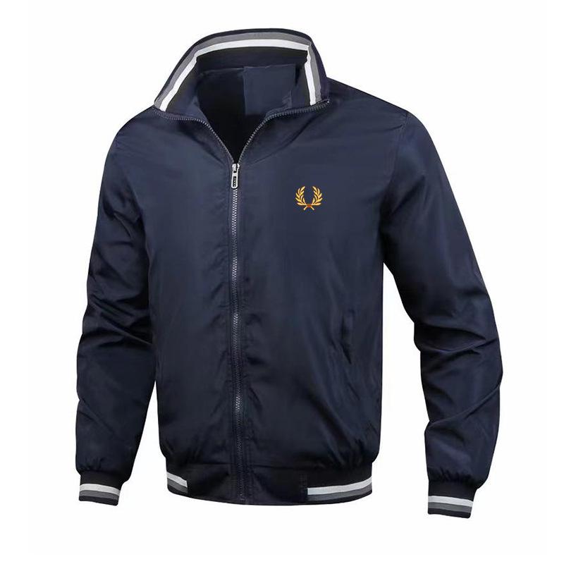 Herren Stickerei Weizen Stehkragen Baseballjacke - Große Größen Lässige Mode für Frühling und Herbst