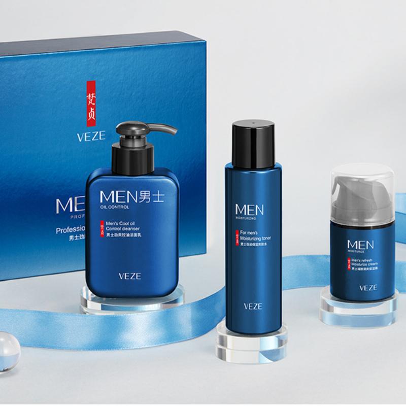 VENZEN Pánský třídílný oblek pro péči o pleť Osvěžující přípravek na čištění pleti Hydratační péče o obličej Sada péče o pleť