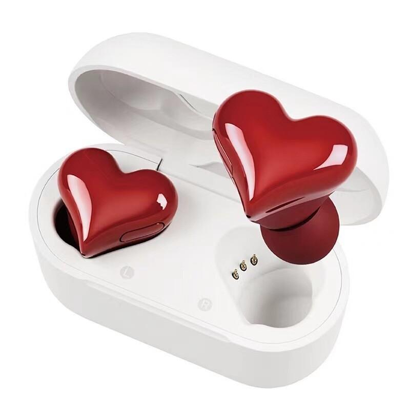Bluetooth Wireless Headphones Heart Shaped Earphones Heart Earbuds Girl Gift