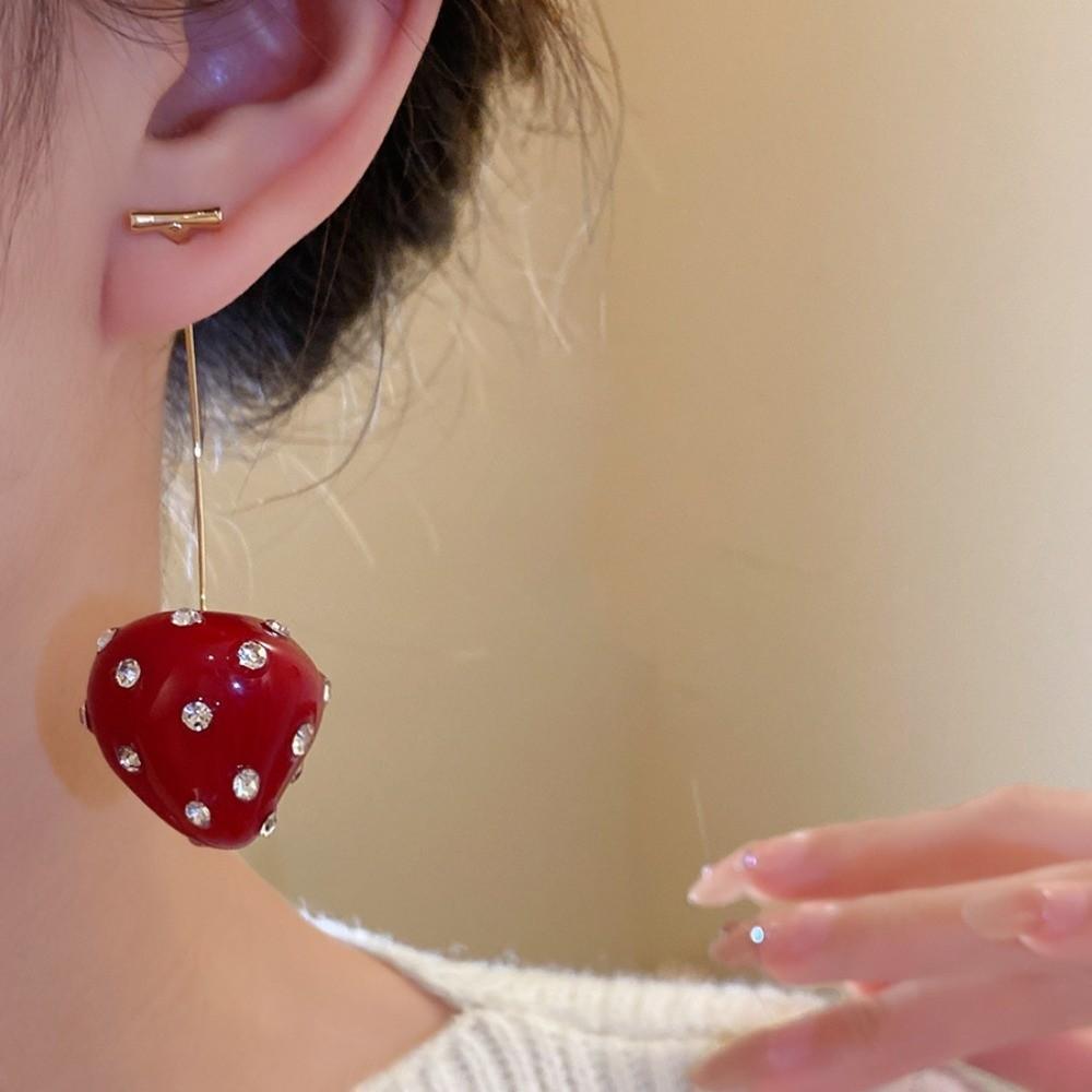 Zinc Zinc Alloy Chinese New Year Earrings Fashion Jewelry Red Drop Earrings Wedding