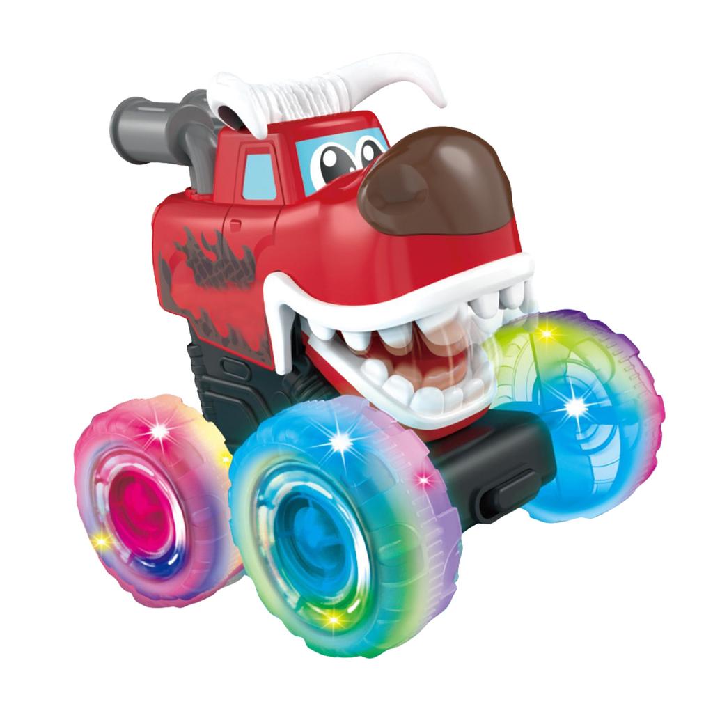 Truck Toy - Motion-Sensing Light-Up Car - Light-Up Ride Car With LED Wheels - Toy For Baby Boys - Press-Type Dinosaur Truck, Suitable For Boys