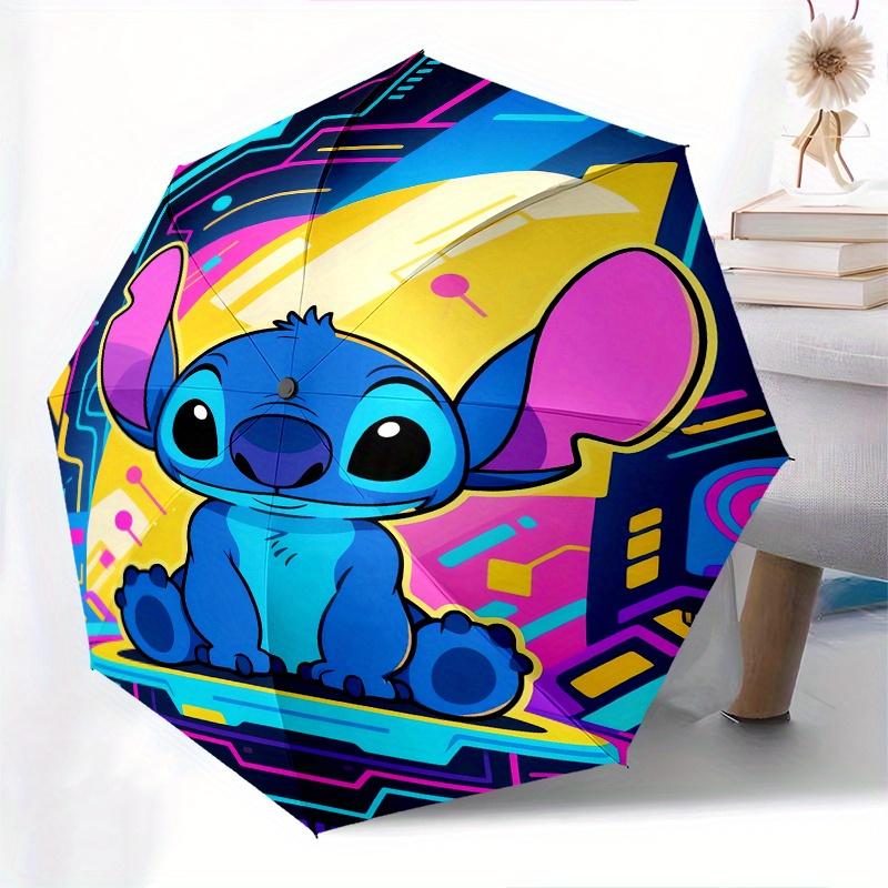 Stitch, Lilo_and_Stitch Automatic Opening and Closing Umbrella, Compact Travel Umbrella, Lightweight and Portable, Suitable for Beach Commut