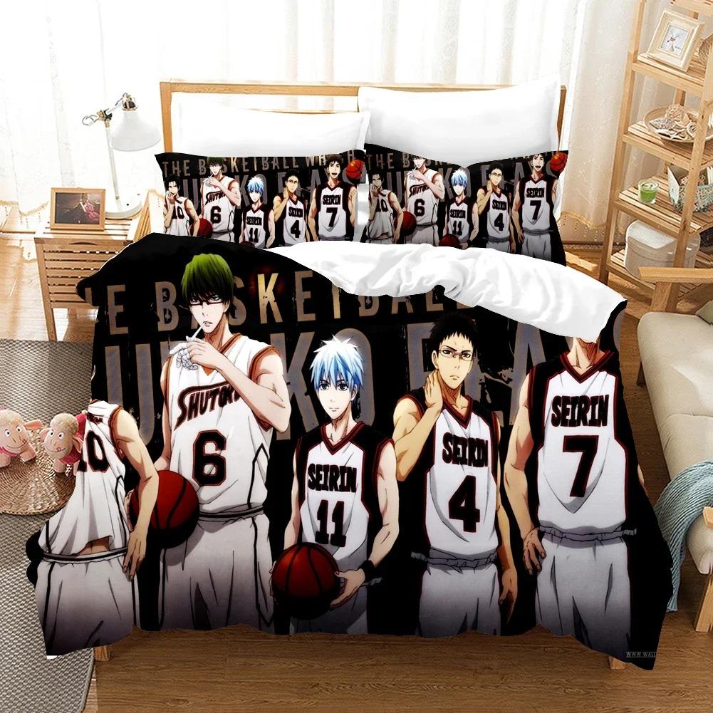 Anime Kinder Kuroko's Basketball Bettwäsche-Set 3D-Druck Tröster Luxus Bettbezug-Set Heimtextilien Queen King Einzelgröße Cartoon