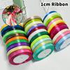 1Cm (25 Yards/Roll) Satin Flat Ribbon Roll Gift Flower Bouquet Packaging Wedding Birthday Ribbon Making Diy