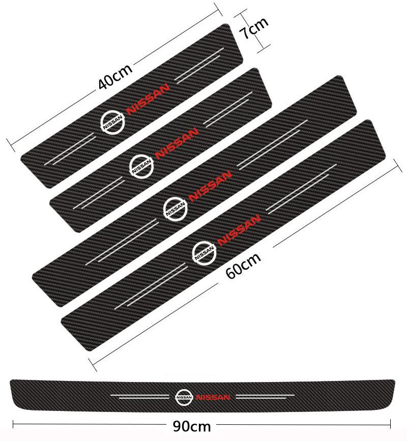 Car Door Sill Protector Carbon Fiber Anti-Scratch Step Guard