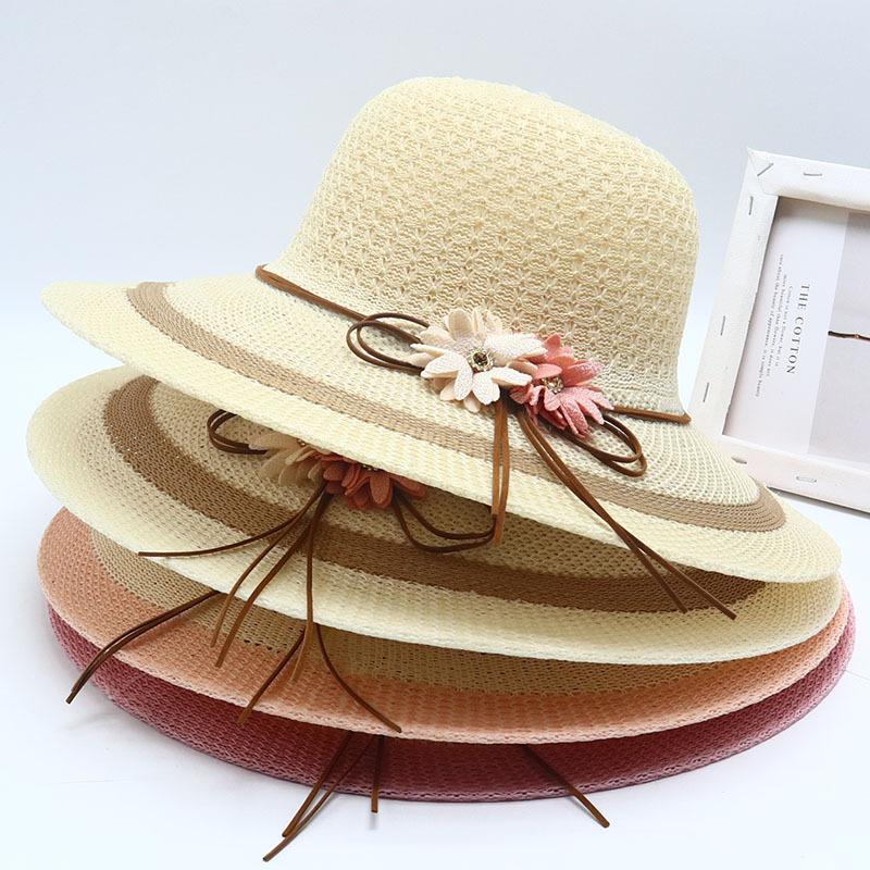 New Straw Hat Women's Outdoor Sunshade Sunscreen Hat Big Brim Trendy Vacation Beach Hat Breathable Cool Hat