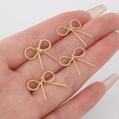 1pair 18mm Brass Bow Stud Earring for Women Girls Earring Findings