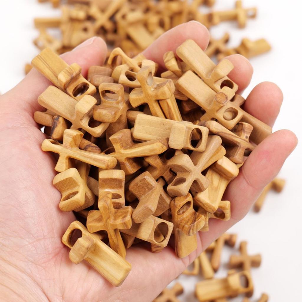 Dřevěný modlitební kříž na krk pro modlitbu a útěchu Náboženský symbol Krucifix Přívěsek Náhrdelník Unikátní křesťanský choker