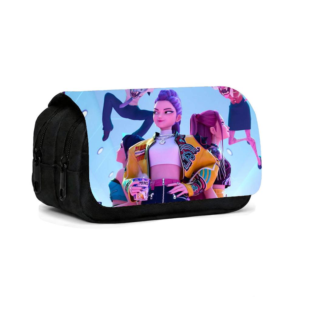 K-Pop Witch Hunters Children'S Double Flip Pencil Case Student Large Capacity Pencil Case Double Pencil Case