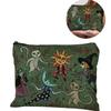 Forest Night Makeup Bag Storage Bag Whimsical Witch Cat and Moon Design On Dark Green Cosmetics Pencils Student Makeup Bag