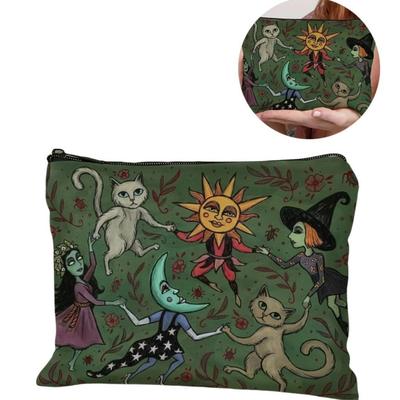 Bolsa de Maquillaje con Diseño de Gato y Luna Bolsa de Bosque Portátil Nueva Bolsa de Almacenamiento Regalo