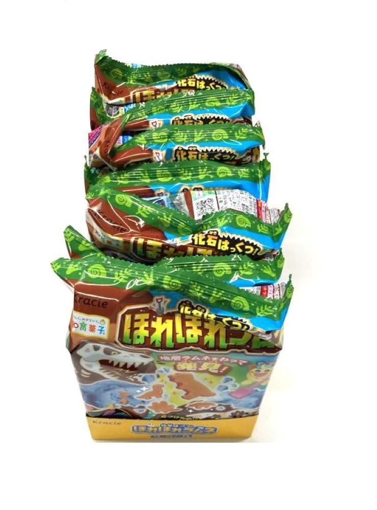 Kraciefoods Fossil Horehore Ramune Fruit Soda Flavor Educational Toy of Discovery! & Candy/Food [Boxed/Set 7]