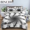 3D Duvet Cover Psychedelic Twin Bedding Set Luxury Quilt Cover with Zipper Closure 23pcs Queen Size Polyester Comforter Sets