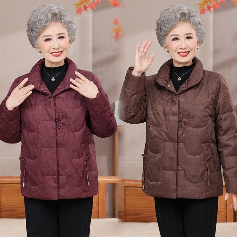 Down jacket women's winter white duck down jacket old lady winter coat clothing warm