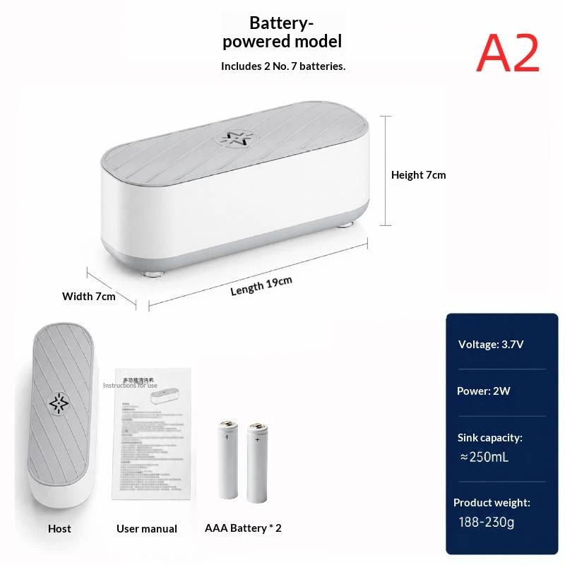 1 Set High Frequency Vibration Wash Cleaner Jewelry Glasses Cleaner Usb Rechargeable Or Battery Mode Ultrasonic Cleaning Machine