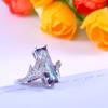 Huitan Luxury Rectangular Cubic Zirconia Rings for Women Multicolored/Green Colors Chic Wedding Engagement Bands Fashion Jewelry