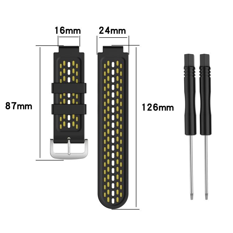 For Garmin Approach S2 / S4 Two-color Silicone Watch Band(Black Yellow)