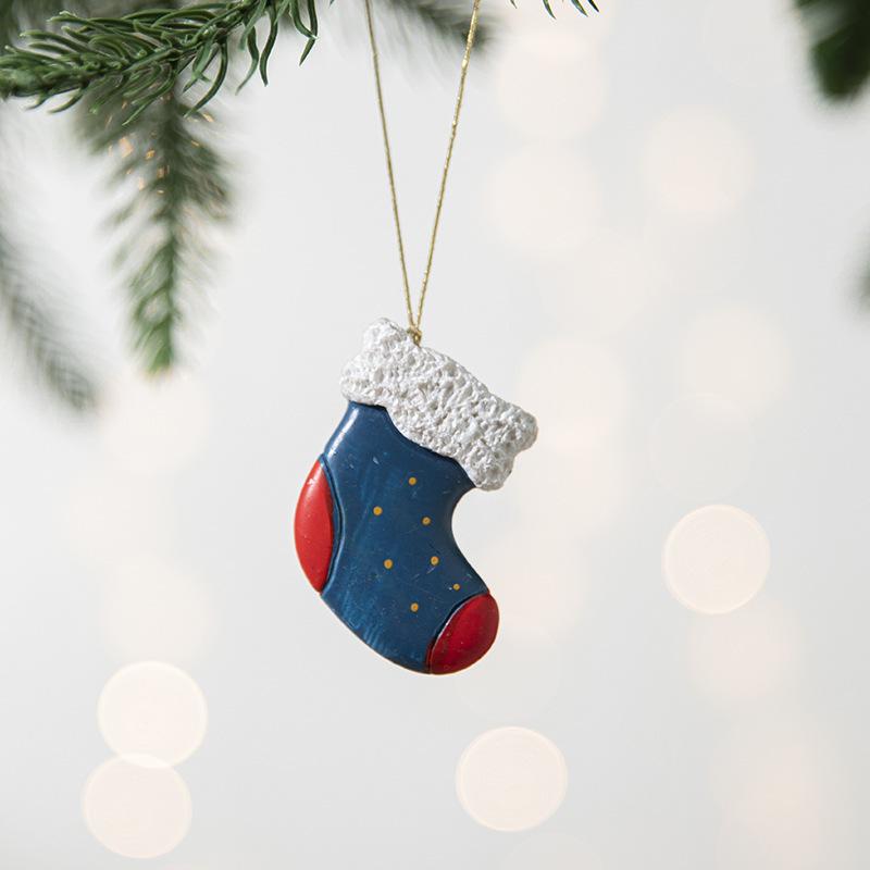 Cross Border Hot Selling Colored Resin Pendants Cartoon Colored Christmas Tree Ornaments Christmas Decorations Decorating Shopping Malls Christmas stocking