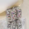 CAOSHI Colorful Cubic Zirconia U Shape Hoop Earrings for Women Brilliant Party Jewelry Elegant Daily Wearable Female Accessories