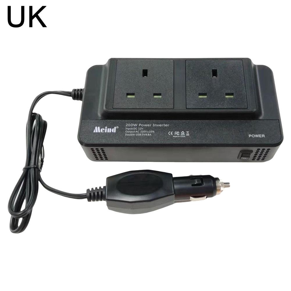 200W Car Power Inverter Modified Sine Wave Power Adapter DC 12V To AC 110V 220V  Fast Charging Universal US EU Plug Socket