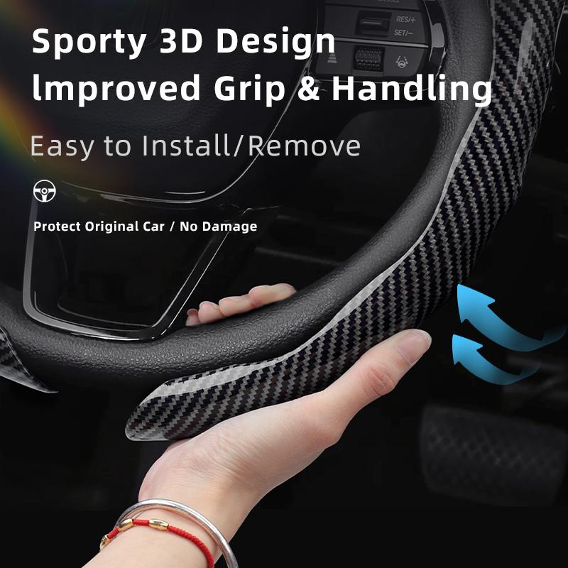 Suitable for Honda Carbon Fiber Texture Steering Wheel Cover Snap-On Wave-Shaped Sports Design Protective Shell Crv Civic Accord Hrv