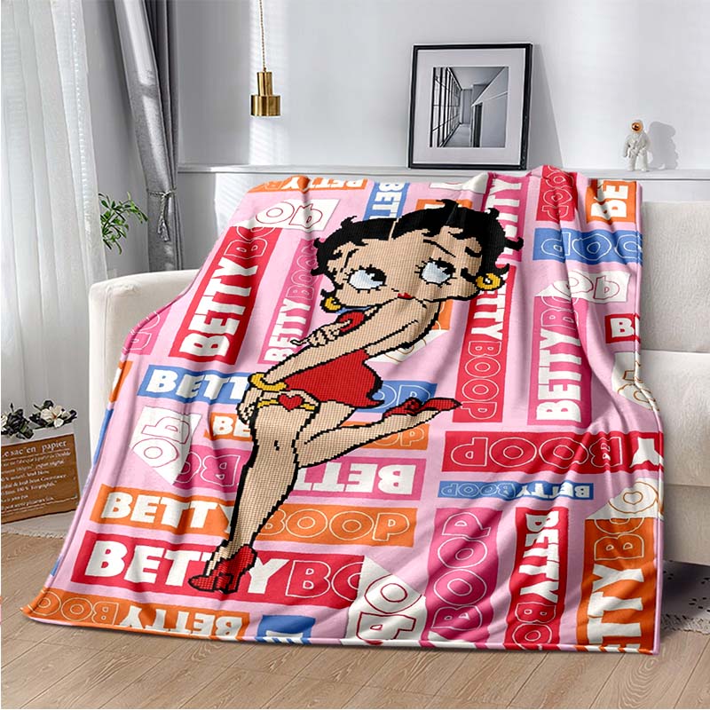 Cartoon Anime cute B-Boop MISS Super Soft Throws Blanket,Warm Cozy Blanket for Bed,Couch,Sofa,Bedroom,Living Room,Travel,Camping