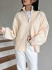 Solid Stand Collar Zip Knitted Cardigan Top Sweater Jacket