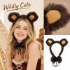 Furry Brown Bear Ears Headband Set for Costume Party Theme Events