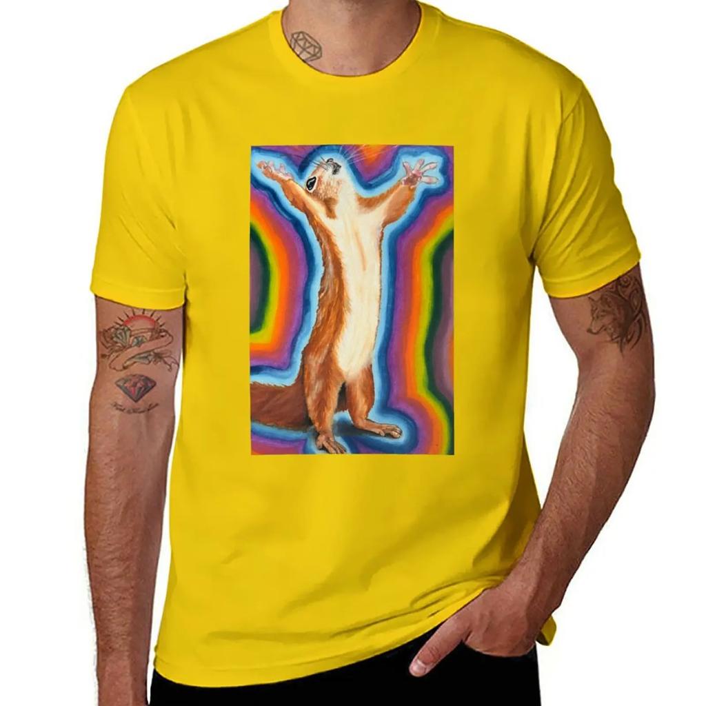 Praising Squirrel T-Shirt Blouse tees plain t shirts men